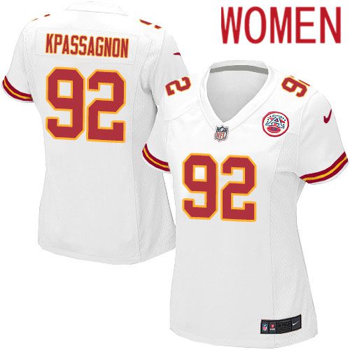 Women Kansas City Chiefs #92 Tanoh Kpassagnon Nike White Player Game NFL Jersey->women nfl jersey->Women Jersey